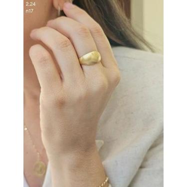 Imagem de Anel Detalhe Fosco Ouro 18k - 2.24 - Ishizaki Alianças, Amarelo, 29