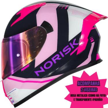 Imagem de Capacete norisk flow run rosa roxo pink preto 2 viseiras e spoiler, 56