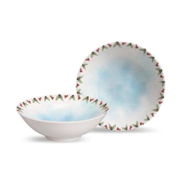 Imagem de Conjunto de 6 Bowls de Cerâmica Decorado Natal Snow 15,5cm Alleanza