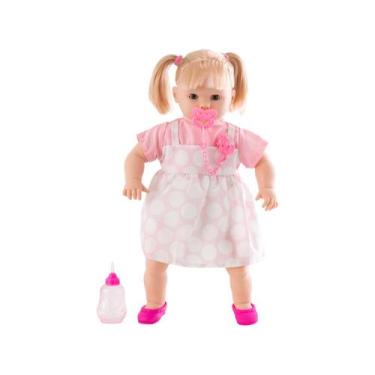Imagem de Boneca bebe Fala Frases Bebezão Com Cabelo e Som Meninas Com Chupeta E
