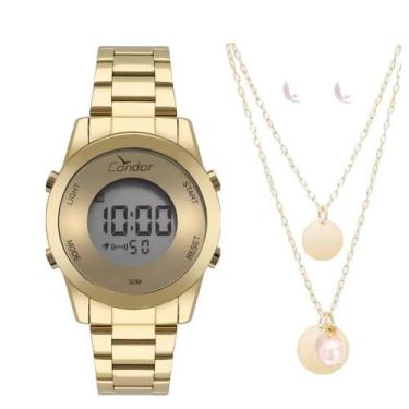 Imagem de Relógio Condor Feminino  Dourado Digital COBJ3279AAK4D