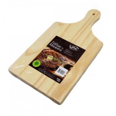 Imagem de Tábua De Carne Churrasco Corte Madeira 40cm Reforçada Alimentos Prátic