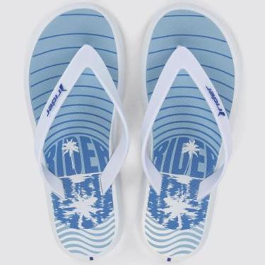 Imagem de Chinelo Rider R1 Style Masculino - Branco e Azul, 40