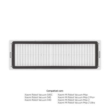 Imagem de Kit 2 Filtros Hepa para Robô Aspirador de Pó Xiaomi S40C S40 H40 e Mop 2 Pro Plus Ultra Branco