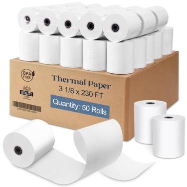 Imagem de Bobinas de papel térmico TrustRolls 8 cm x 70 m, pacote com 50 unidade