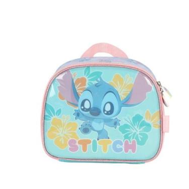 Imagem de Lancheira Escolar Luxcel Stitch Aloha Azul Turquesa, Azul, Único