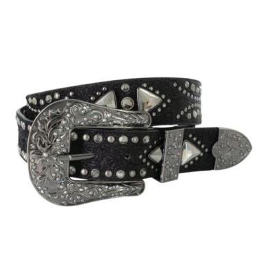 Imagem de Cinto Feminino Country Pelo Strass Pedras Fivela Personalizada - Lika 