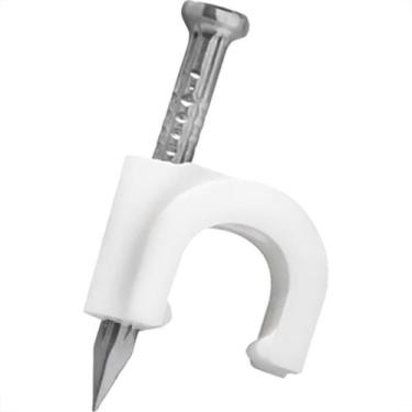 Imagem de Grampo Para Fio Sforplast Coaxial Branco Rg-6 - 7Mm Com 100 Pecas