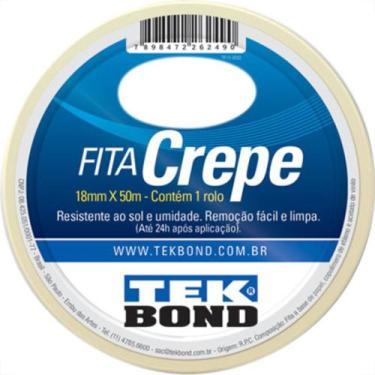 Imagem de Fita Crepe Tekbond 18Mm X 50Mt - Kit C/5 Unidades