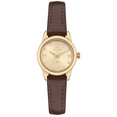 Imagem de Relógio Feminino 2025LUU-1D Analógico com Pulseira de Couro Dourado Pequeno Resistente à Água Technos