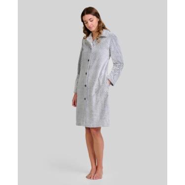 Imagem de Roupão Feminino Jacquard Felpudo Cinza Lohe, Cinza, XXG