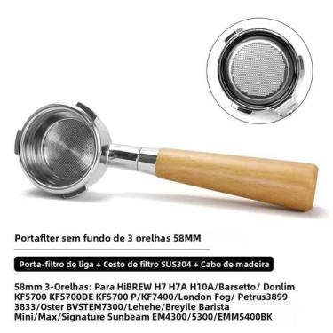 Imagem de Portafiltro Sem Fundo De 58mm Para Máquinas De Café Hibrew H7 H7a H10a