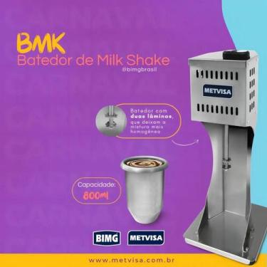 Imagem de Batedeira de Milkshake com Pedestal Metvisa BMK Cinza 127V 500W, 110V