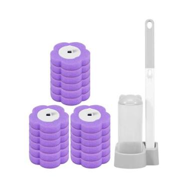 Imagem de Conjunto De Escova Sanitária Descartável Com Suporte E Kit De Limpeza 