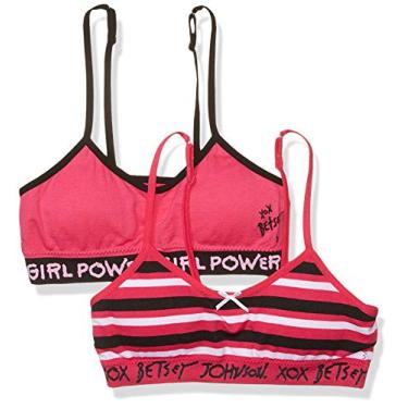 Imagem de Betsey Johnson Pacote com 2 sutiãs para meninas, rosa, 6-6X