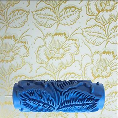 Imagem de Yajun Rolo de pintura para decoração de parede com estampa 3D, cabeça de escova de borracha 12,7 cm para decoração de sala de casa, textura de parede, estêncil, rolo-11