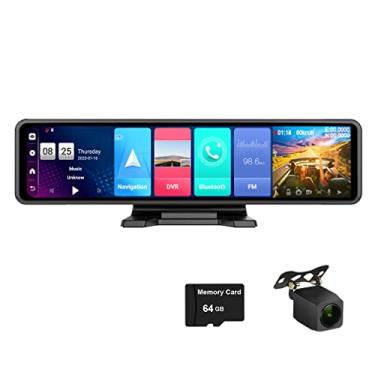 Imagem de XRC TECH Câmera para painel de carro, com tela sensível ao toque IPS de 12 polegadas, retrovisor 4G Android 8.1, 2GB+32GB, WiFi GPS Navi, música Bluetooth, gravador de vídeo com lente dupla FHD 1080P