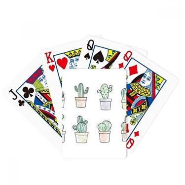 Imagem de DIYthinker Padrão de suculentas, cacto, ilustração de plantas, pôquer, baralho de mesa, presente de jogo
