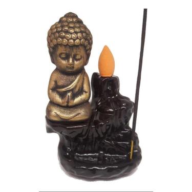 Imagem de Incensário Buda Cascata Na Rocha Fumaça