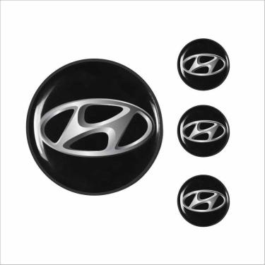Imagem de Jogo Emblema Resinado 48mm Hyundai Para Calota Roda Botom - 4 Peças
