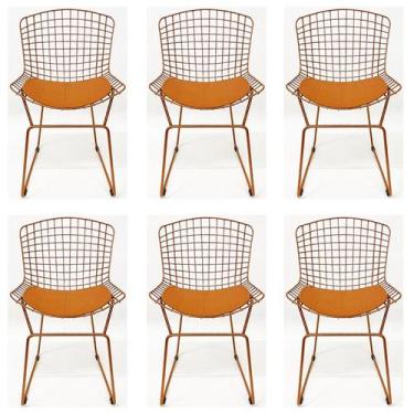Imagem de Kit 6 Cadeiras Para Cozinha Bertoia Cobre - Poltronas Do Sul