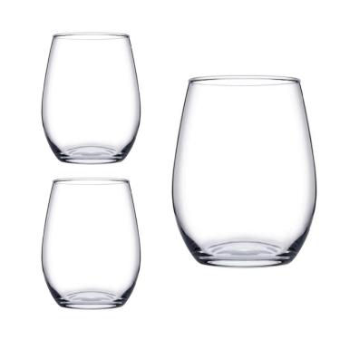 Imagem de Jogo Copo Vidro Redondo Transparente Amber Duravel 440ml 2Un