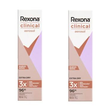 Imagem de Kit 2 Und Desodorante Aerosol Rexona Extra Dry Clinical 91G