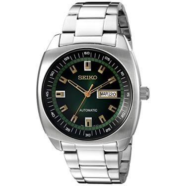 Imagem de SEIKO Relógio Automático Masculino – Série Recraft – Caixa e Pulseira de Aço Inoxidável, Calendário Dia/Data, Resistente à Água de 50 m e Reserva de Energia de 41 Horas, Verde, SNKM97