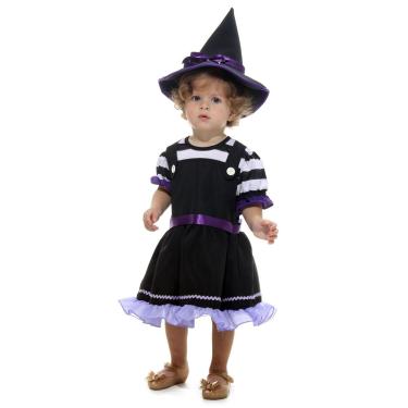 Imagem de Fantasia Bruxa Roxa Vestido Bebê com Chapéu - Halloween
 P