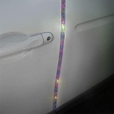 Imagem de Riloer Protetor de borda de porta de carro cristal brilhante strass anti-riscos adesivo multicolorido DIY acessórios de estilo de carro 4 peças