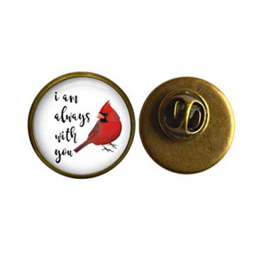 Imagem de Broche Cardeal - Broche Cardeal Vermelho - Broche de Joias de Resina - Broche Cardeal - Presente de Simpatia - I Am Always With You - Joias de Luto - JV79, Metal