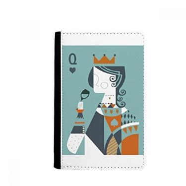 Imagem de Ilustração de cartas de baralho Q padrão porta-passaporte Notecase Burse carteira capa porta-cartão, Multicolor