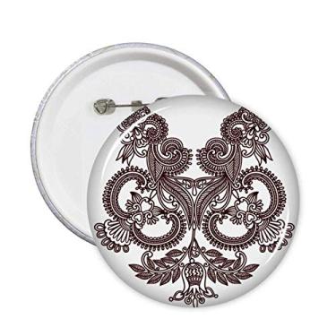 Imagem de Flores plantas simetria arte granulada contorno pinos crachá botão emblema acessório decoração 5 peças