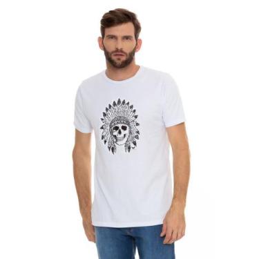 Imagem de Camiseta Masculina White Wing Skull Indian
