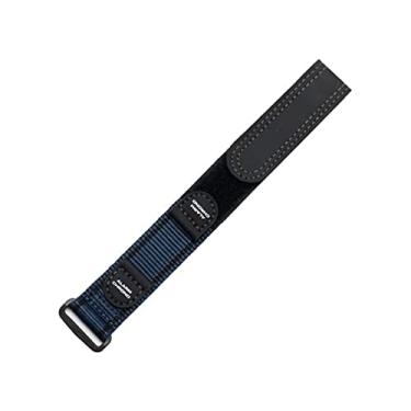 Imagem de FULNES Acessórios de cinto de relógio de nylon à prova d'água esportivos são adequados para cinto da série de marca Luminox Seiko 18mm 20mm (cor: preto azul, tamanho: 20mm)