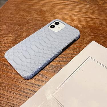 Imagem de Capa de telefone com padrão de pele Python 3D de luxo para iPhone 12 13 11 Pro XS Max 7 8 Plus X XR SE Capa traseira de plástico rígido, cinza, para iPhone 13