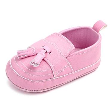 Imagem de LONSOEN Mocassim infantil para meninos mocassim pré-caminhada, C-pink, 6-12 Months Infant
