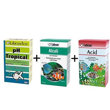 Imagem de Kit PH Aquário: Teste de PH Tropical + correção de PH para água de aquário: Acid + Alcali Labcon