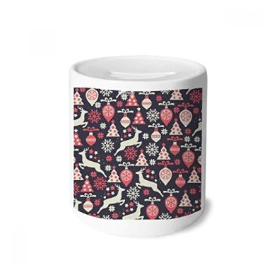 Imagem de DIYthinker Caixa de presente de árvore de Natal de cervo, caixa de moedas de cerâmica, presente de cofrinho