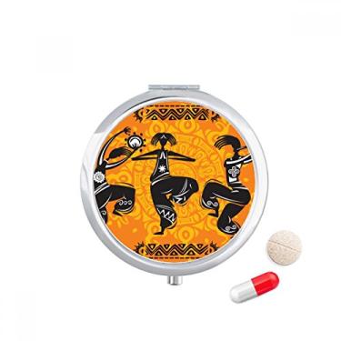 Imagem de Porta-comprimidos de flauta mexicana Dance People Mexico Totems caixa de armazenamento de remédios dispensador de recipiente