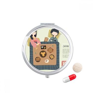 Imagem de Porta-comprimidos de cruzeiro local tradicional japonês, caixa de armazenamento de remédios