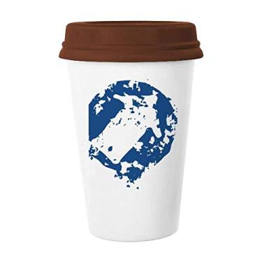 Imagem de Arrow Design simples redondo ilustração padrão caneca café copo cerâmica copo copo tampa