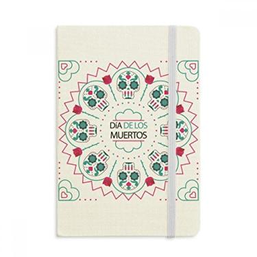 Imagem de Caderno de caveira rosa Happy The Day Of The Dead oficial de tecido rígido diário clássico