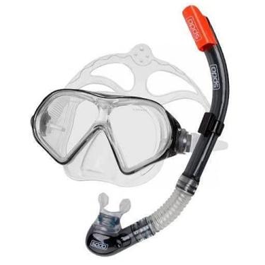 Imagem de Kit de Mergulho, Speedo, Belize II, Máscara de Baixo Volume com Vedação Confortável e Snorkel com Válvula de Purga, Tamanho Adulto - Fume Translucido