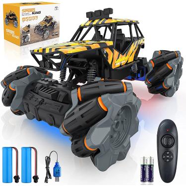 Carro de controle remoto para meninas meninas rápidas 1/18 carros rc  rápidos recarregáveis brinquedos presentes de natal para crianças alta  velocidade com luzes led (azul preto)