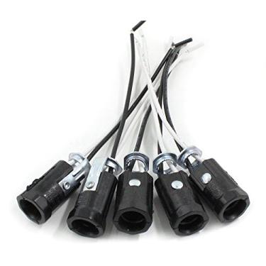Imagem de EFINEHOME Pacote com 5 soquetes de candelabro, base de candelabro fenólico preto sem ch...