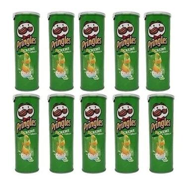 Imagem de Kit C/10 Batatas Pringles 120g - Sabor Creme Cebola