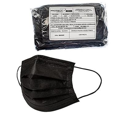 Imagem de Mascara Descartavel Cirurgica Tripla Preta Pct 50 Und