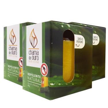 Imagem de Kit 3 Velas Citronela Repelente Aromática Perfumada 60g