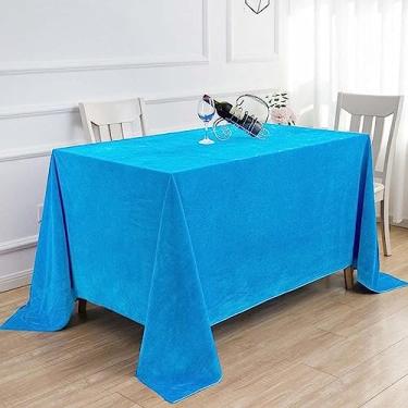 Imagem de Toalha de mesa de veludo retangular toalha de mesa de jantar de casamento decoração de...